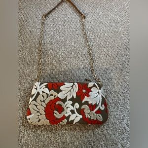 Glenda Gies Chenille Clutch with Chain Strap